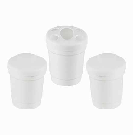 Kit de Potes Plásticos para Bancada (3 peças)